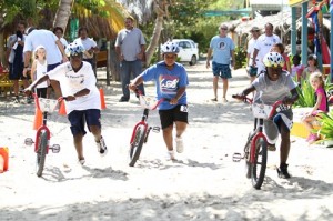 Duathlon start in the sand