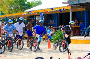 Under 15 Relay- start of the bike leg in the sand